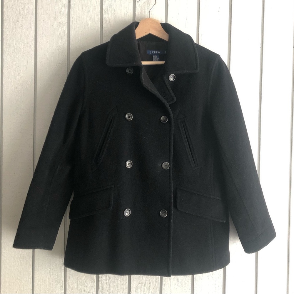 J. Crew Black Double Breasted Pea Coat